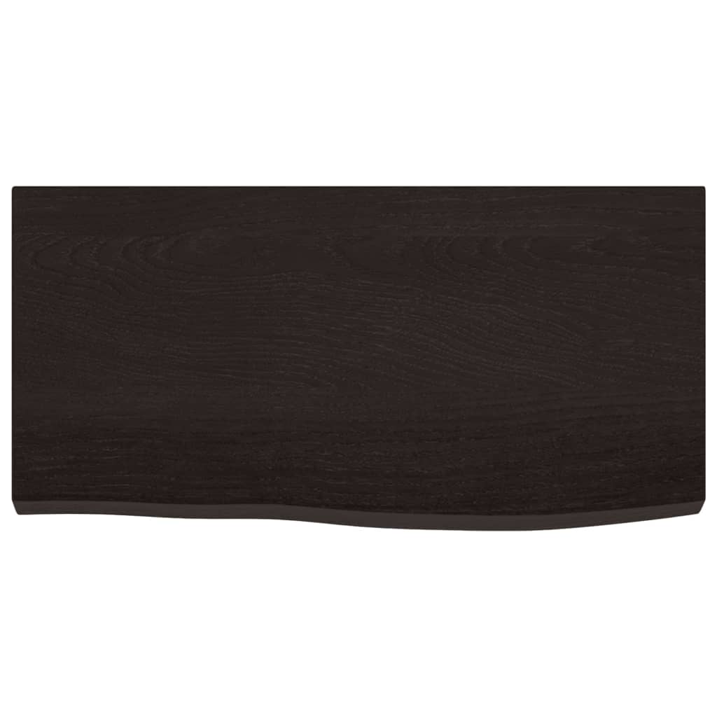 Wall Shelf Dark Brown 60x30x(2-4) cm Solid Oak Treated