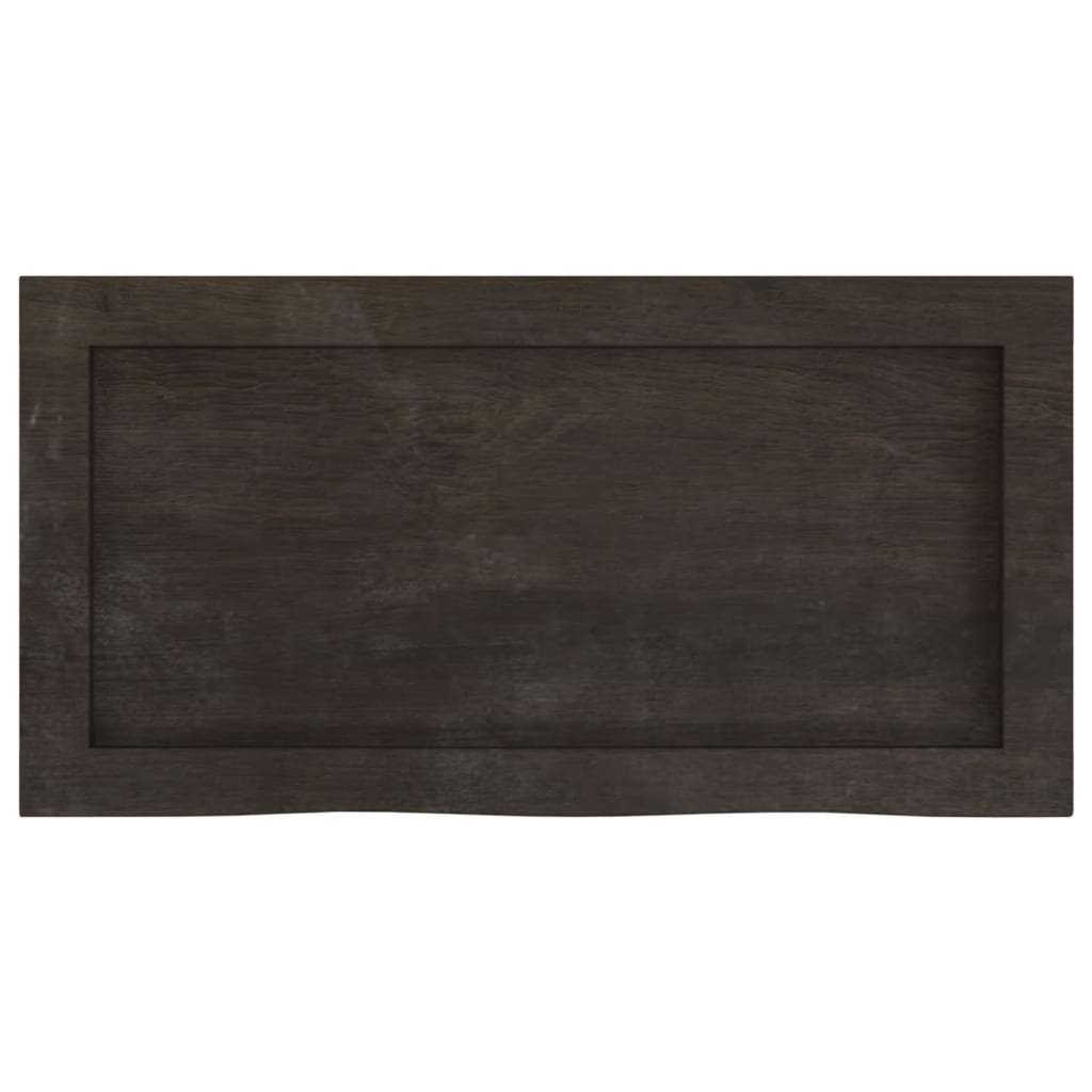 Wall Shelf Dark Brown 60x30x(2-4) cm Solid Oak Treated
