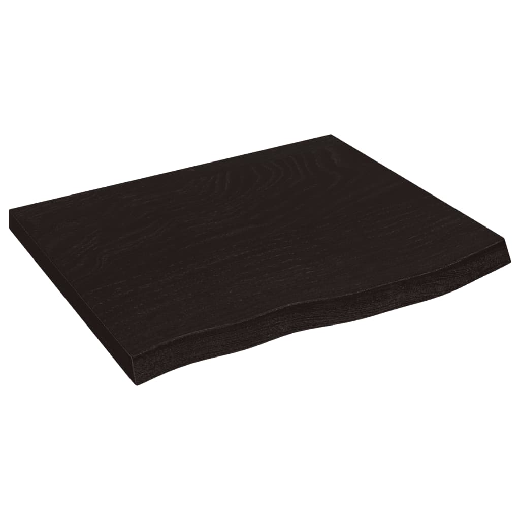 Wall Shelf Dark Brown 60x50x(2-4) cm Solid Oak Treated