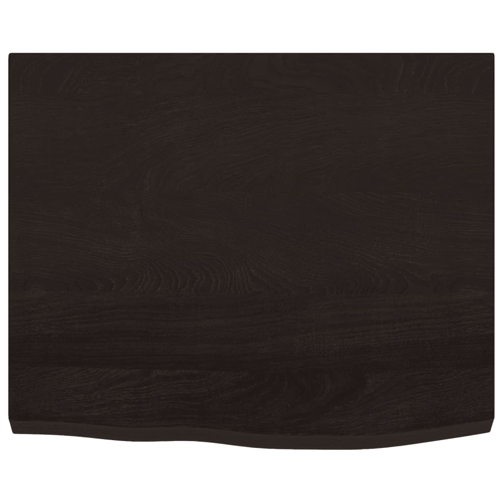 Wall Shelf Dark Brown 60x50x(2-4) cm Solid Oak Treated