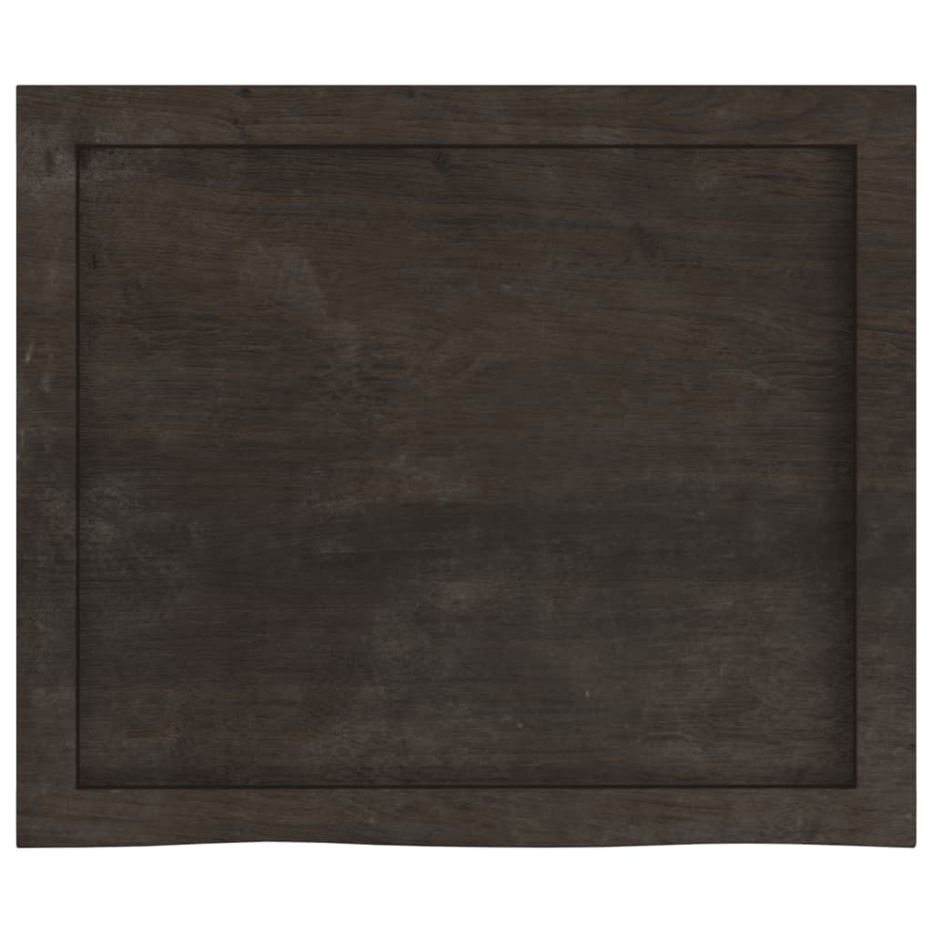 Wall Shelf Dark Brown 60x50x(2-4) cm Solid Oak Treated