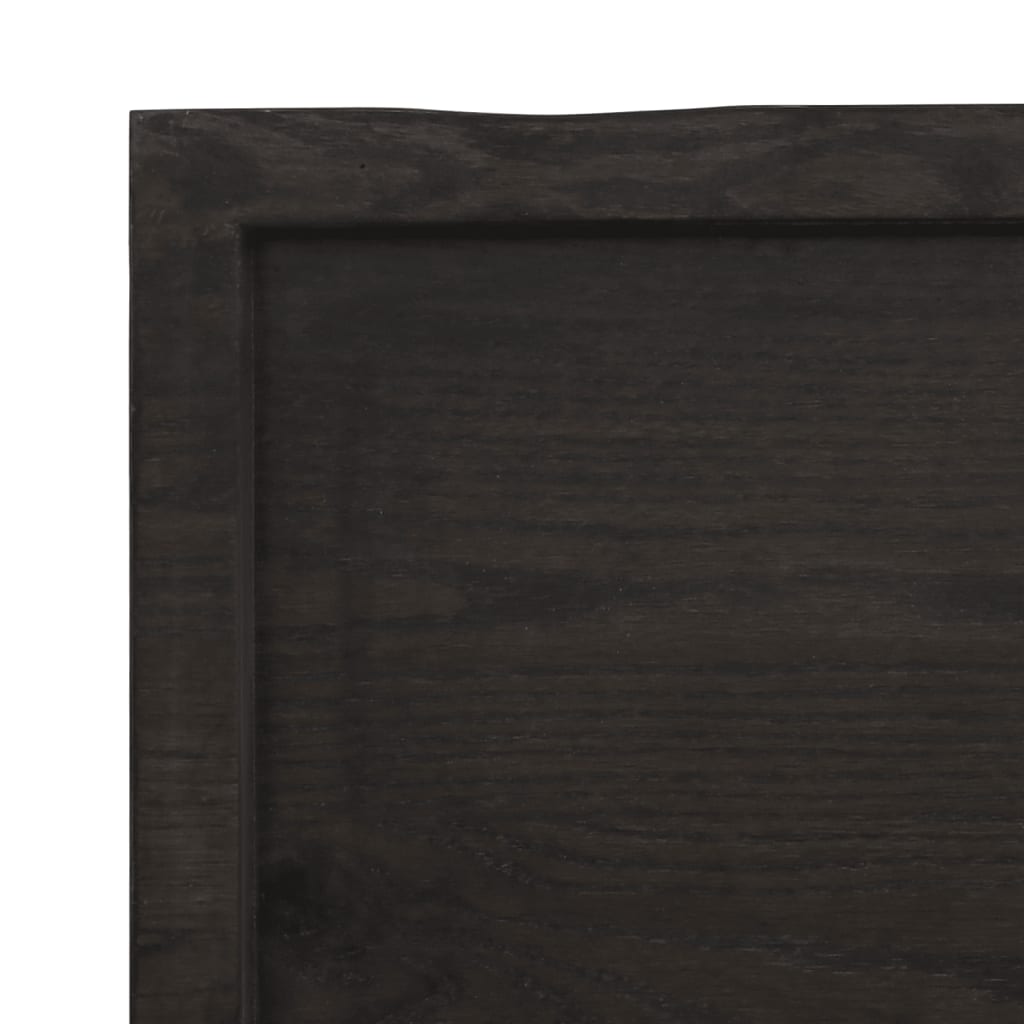 Wall Shelf Dark Brown 60x50x(2-4) cm Solid Oak Treated
