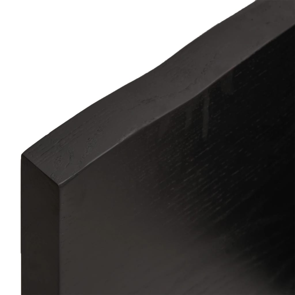 Wall Shelf Dark Brown 60x50x(2-4) cm Solid Oak Treated