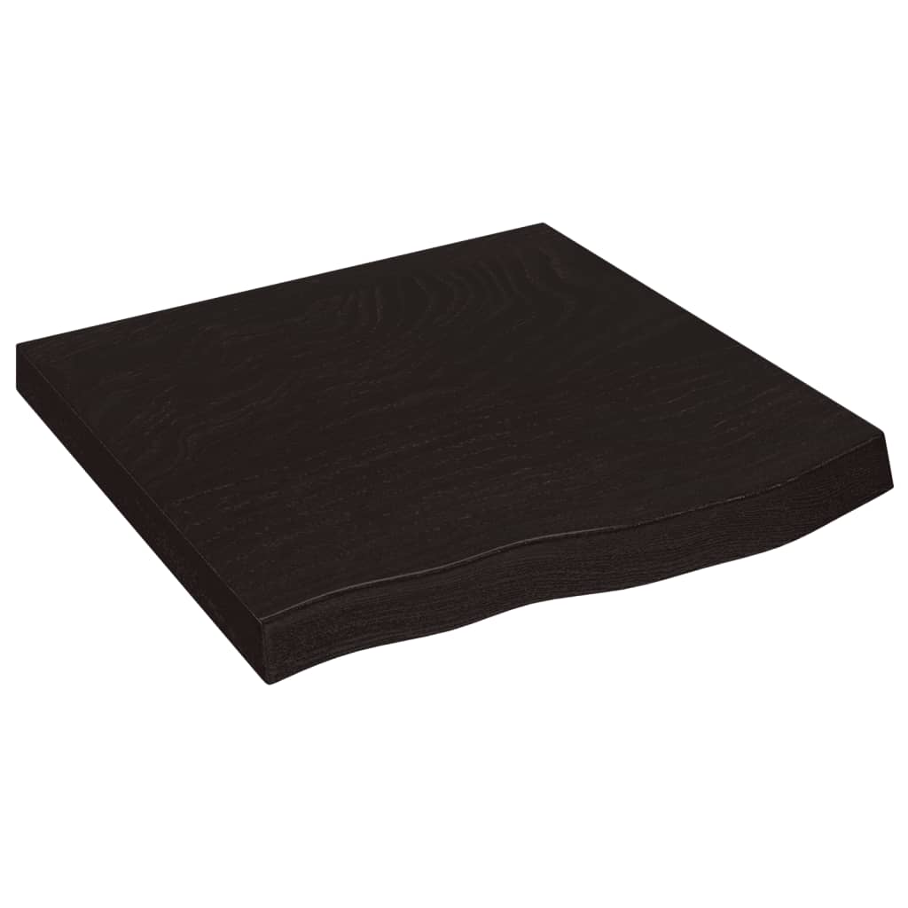 Wall Shelf Dark Brown 60x60x(2-6) cm Solid Oak Treated
