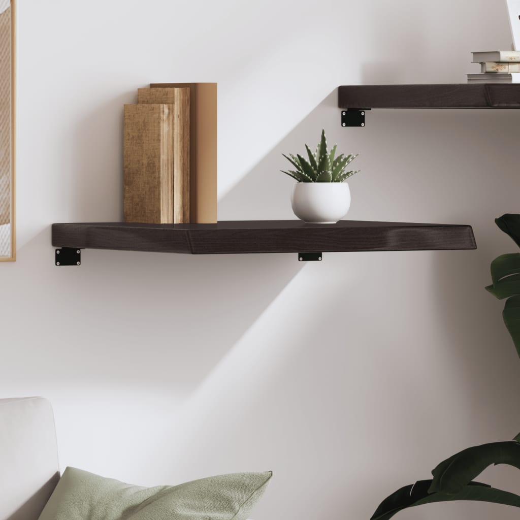 Wall Shelf Dark Brown 60x60x(2-6) cm Solid Oak Treated