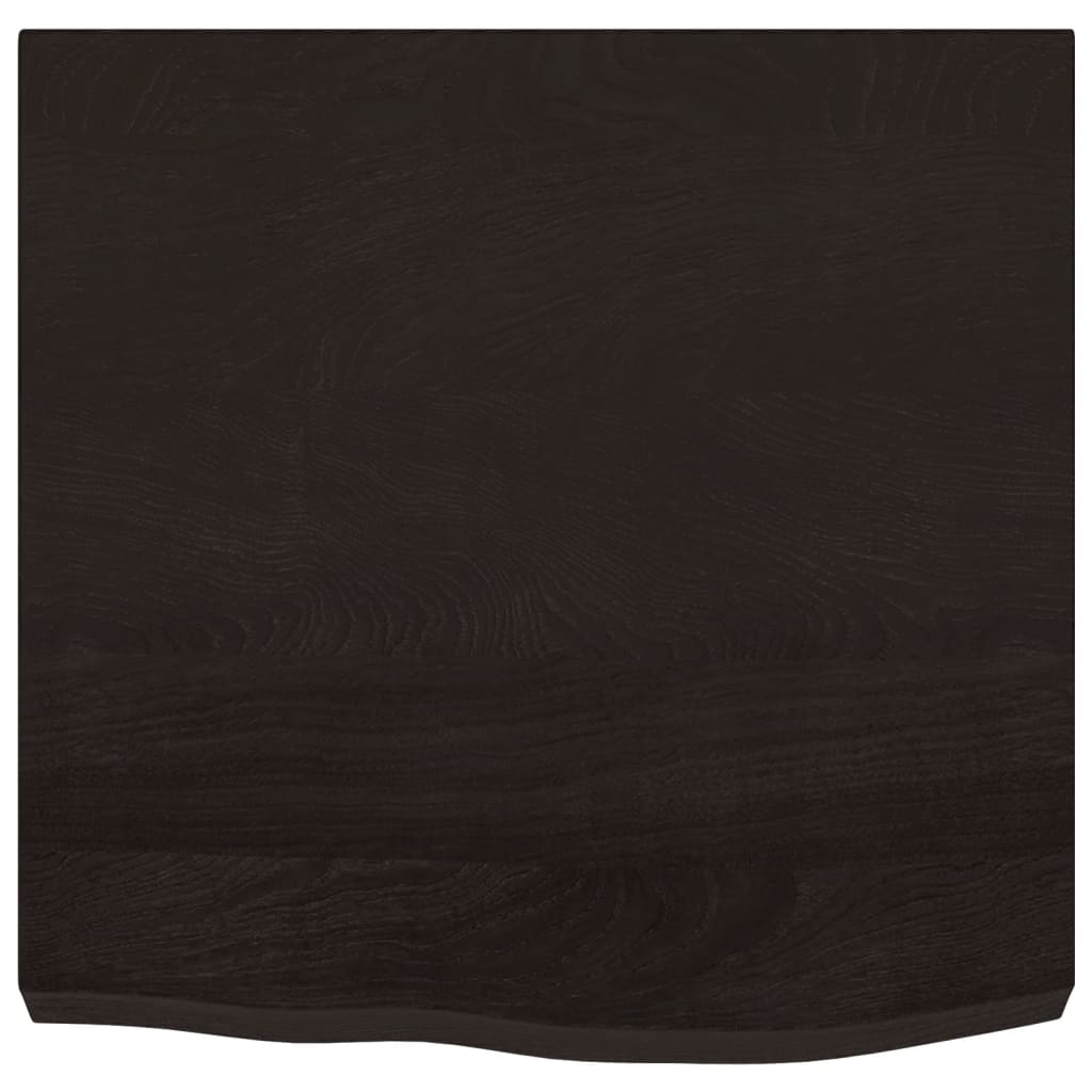 Wall Shelf Dark Brown 60x60x(2-6) cm Solid Oak Treated