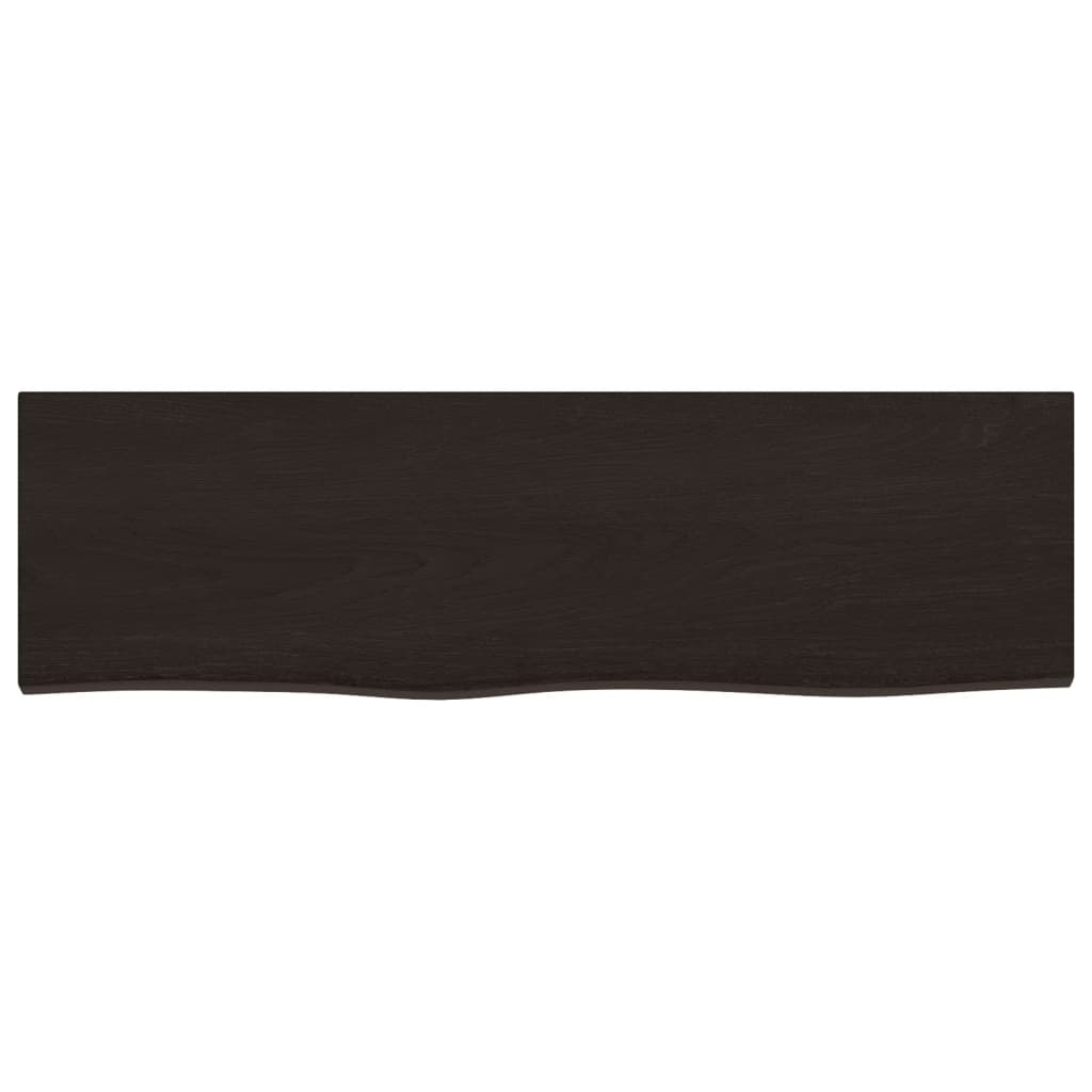 Wall Shelf Dark Brown 100x30x(2-6)cm Solid Oak Treated