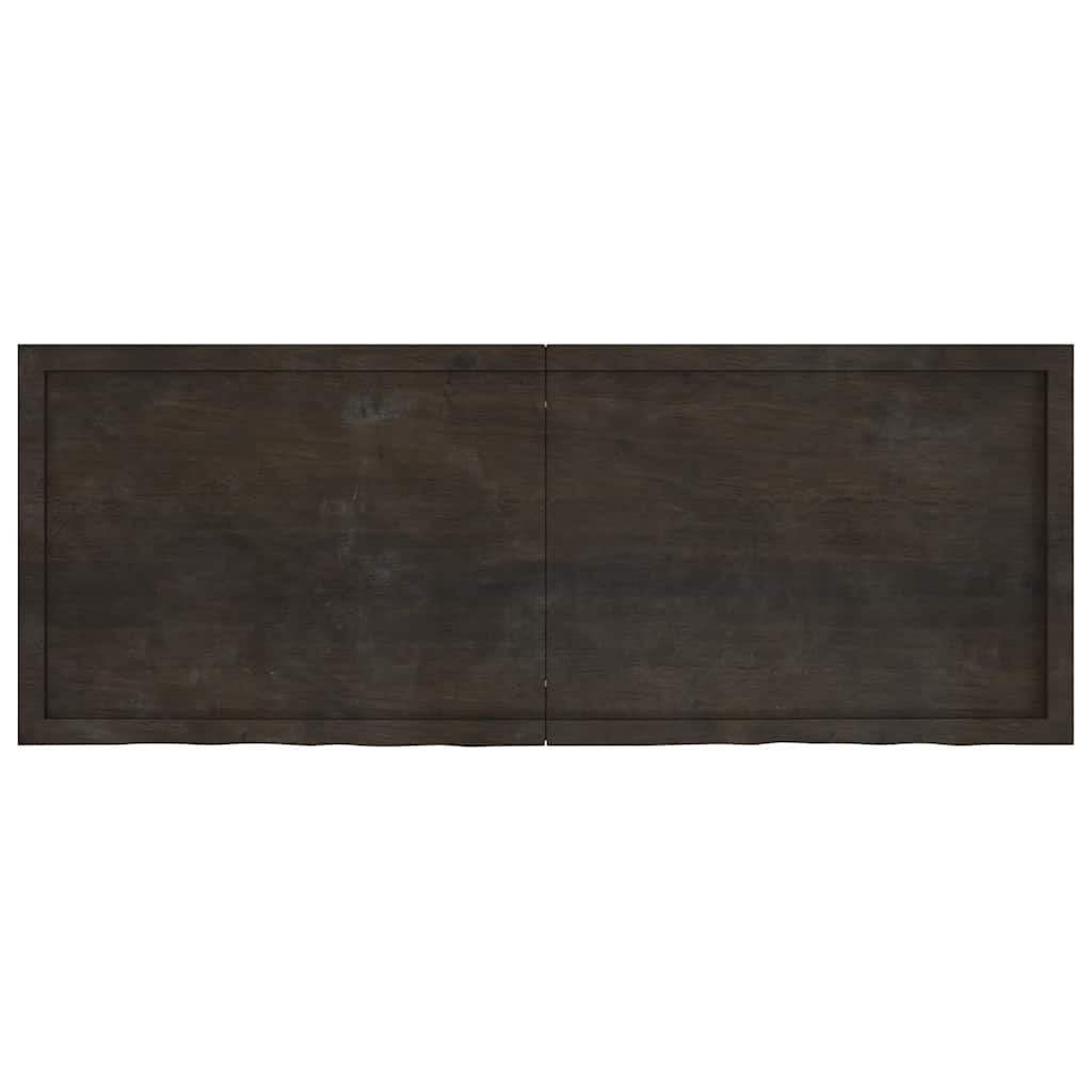 Wall Shelf Dark Brown 160x60x(2-4)cm Solid Oak Treated