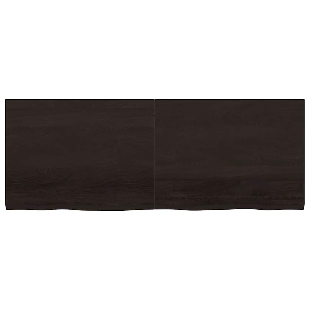 Wall Shelf Dark Brown 160x60x(2-4)cm Solid Oak Treated