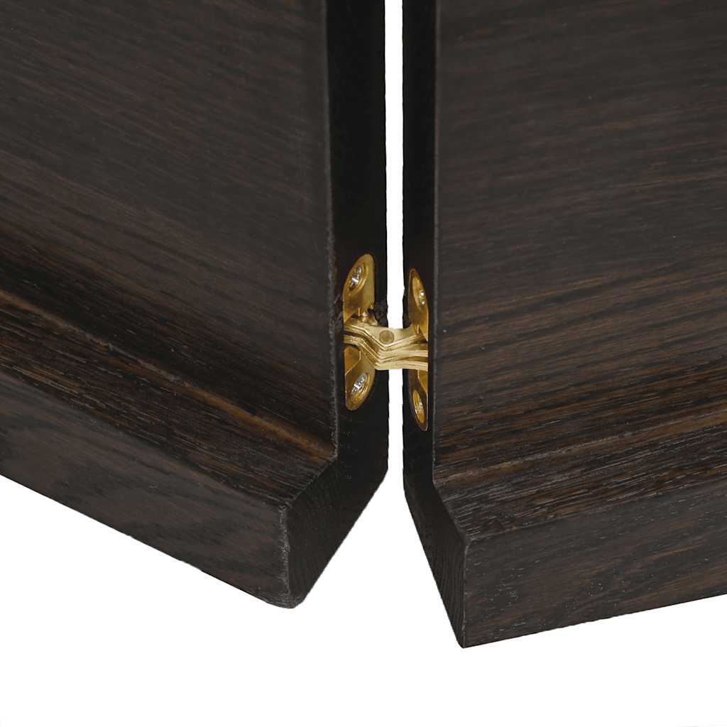 Wall Shelf Dark Brown 160x60x(2-4)cm Solid Oak Treated