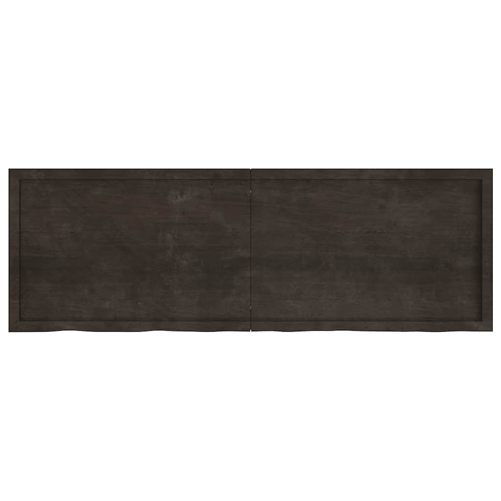 Wall Shelf Dark Brown 180x60x(2-4)cm Solid Oak Treated