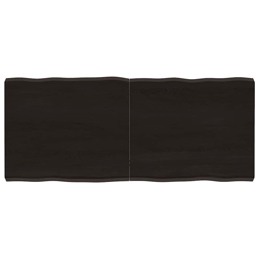 Plateau de table 140x60x(2-6) cm bois massif traité bord d'arbre