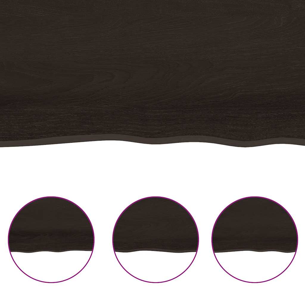 Plateau de table 140x60x(2-6) cm bois massif traité bord d'arbre