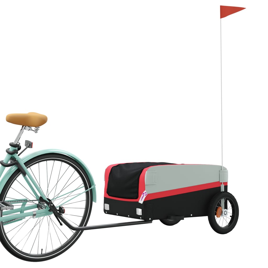 Bicycle Trailer Black and Red 30 kg Iron