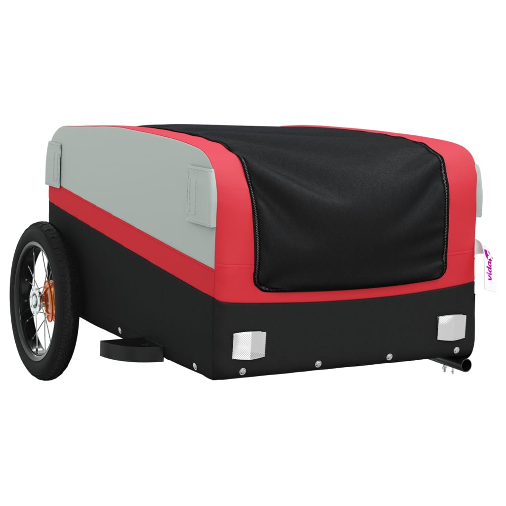 Bicycle Trailer Black and Red 30 kg Iron