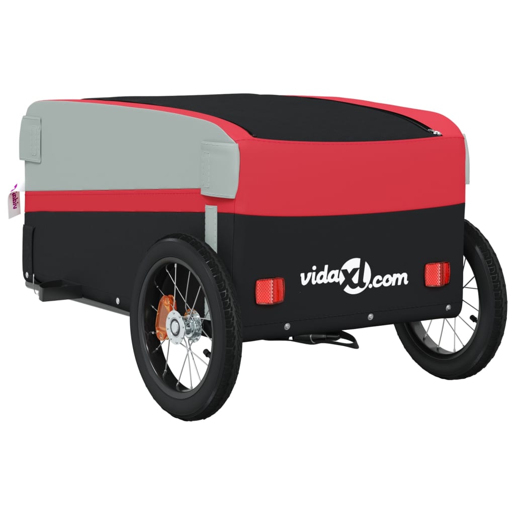 Bicycle Trailer Black and Red 30 kg Iron