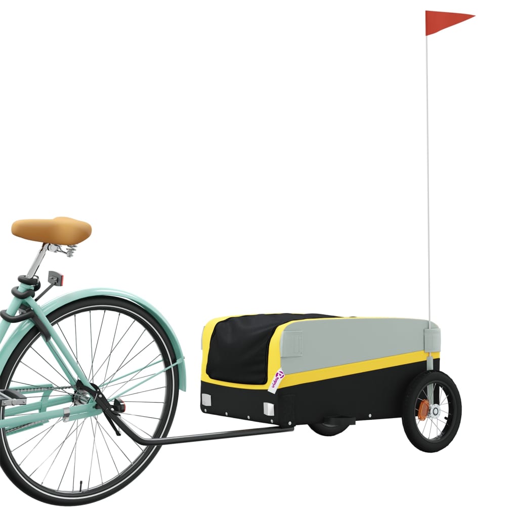 Bicycle Trailer Black and Yellow 30 kg Iron