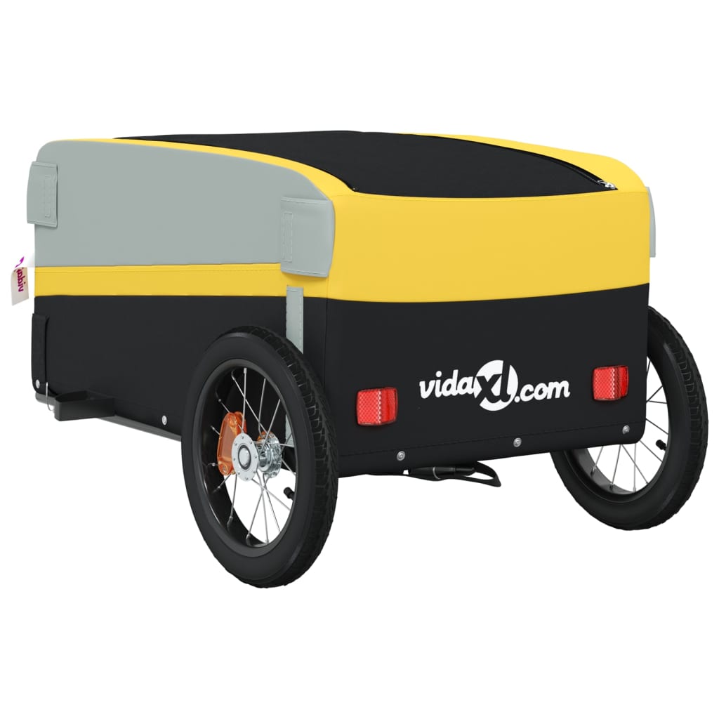 Bicycle Trailer Black and Yellow 30 kg Iron