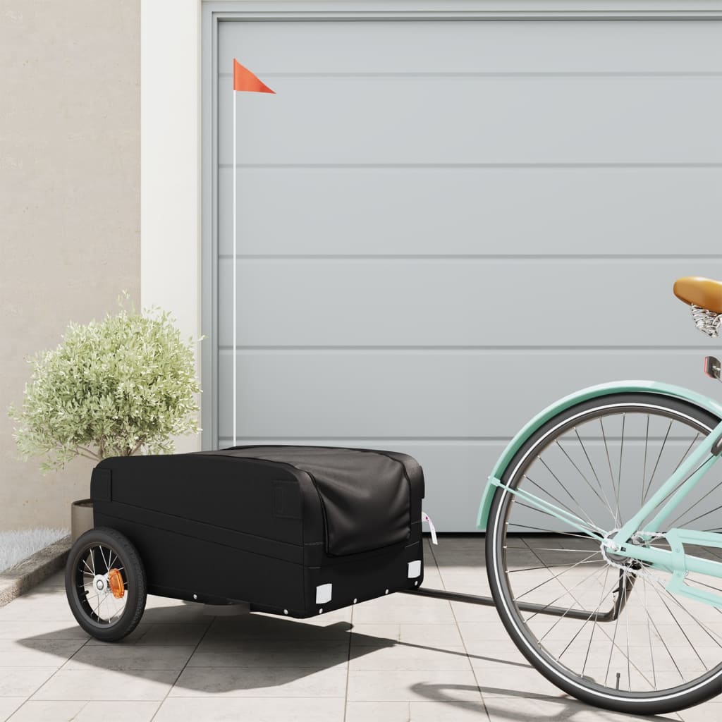 Bicycle Trailer Black 30 kg Iron