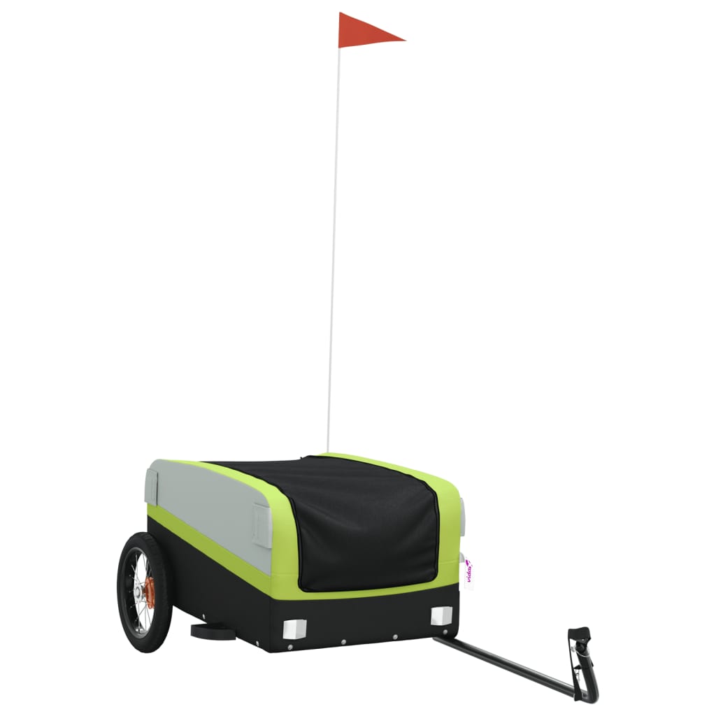 Bicycle Trailer Black and Green 30 kg Iron