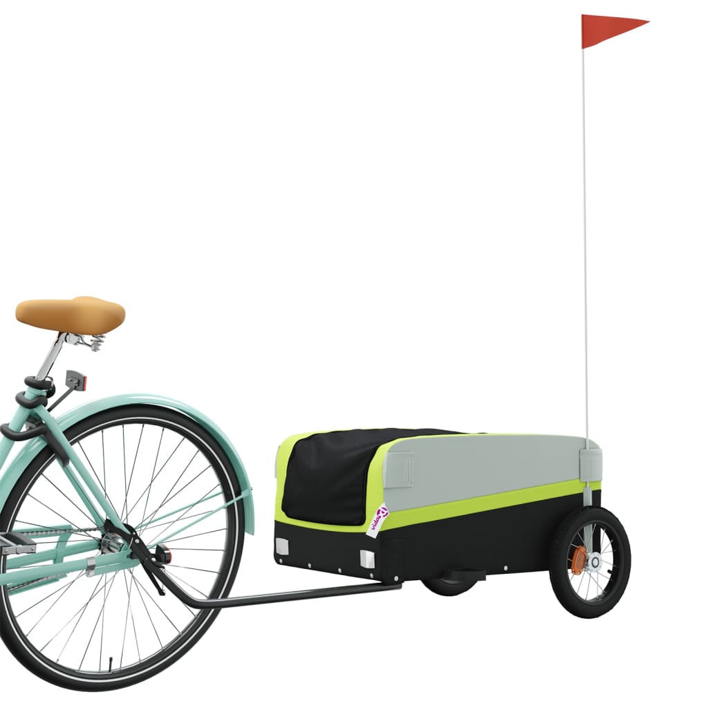 Bicycle Trailer Black and Green 30 kg Iron