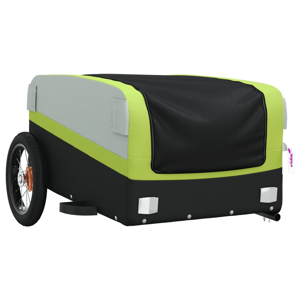 Bicycle Trailer Black and Green 30 kg Iron