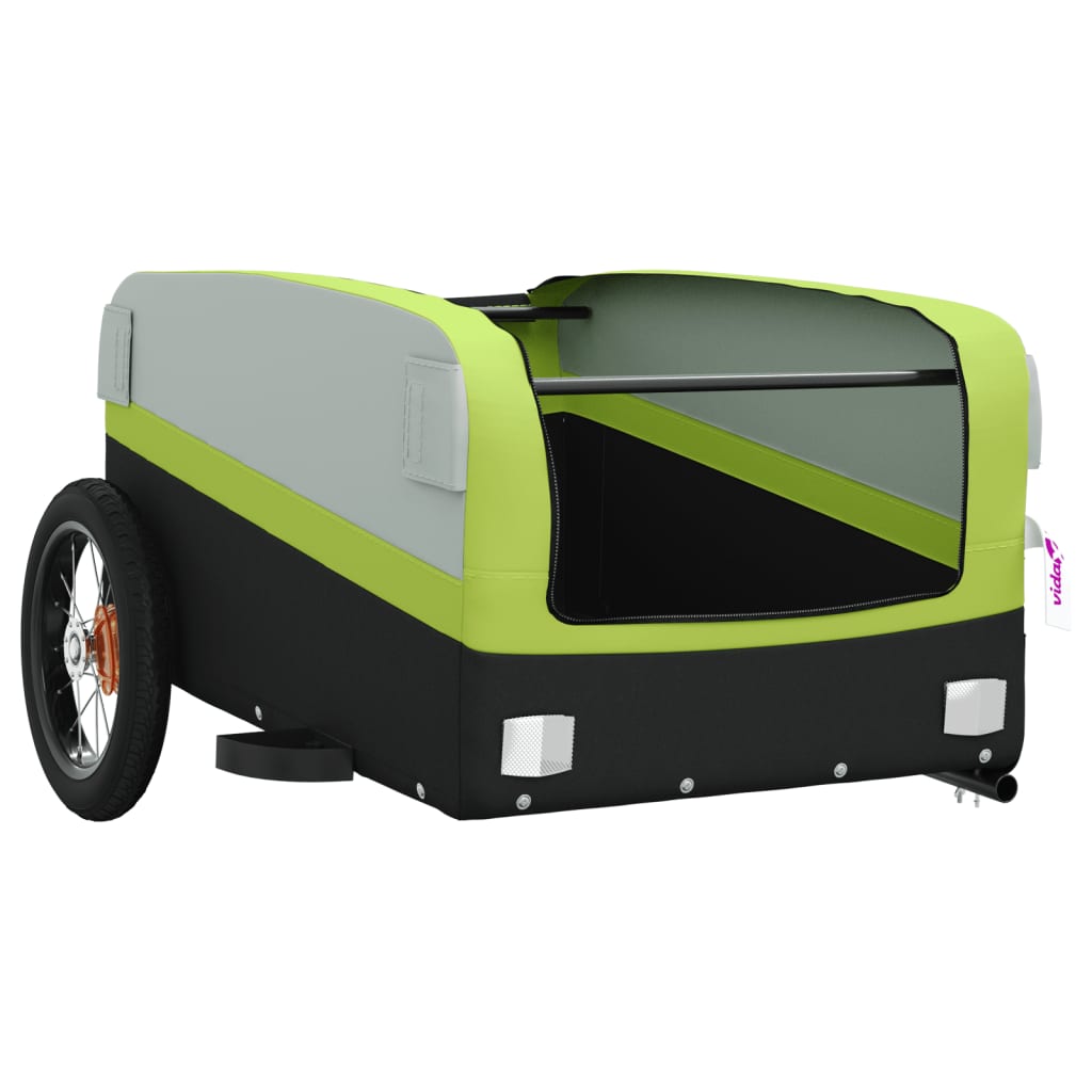 Bicycle Trailer Black and Green 30 kg Iron