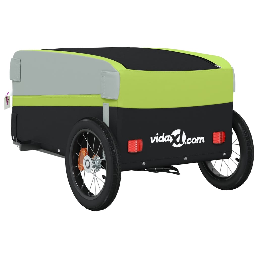Bicycle Trailer Black and Green 30 kg Iron