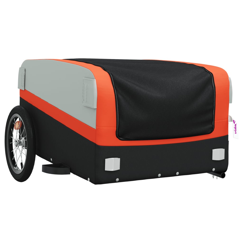 Bicycle Trailer Black and Orange 45 kg Iron