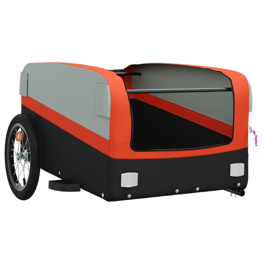 Bicycle Trailer Black and Orange 45 kg Iron