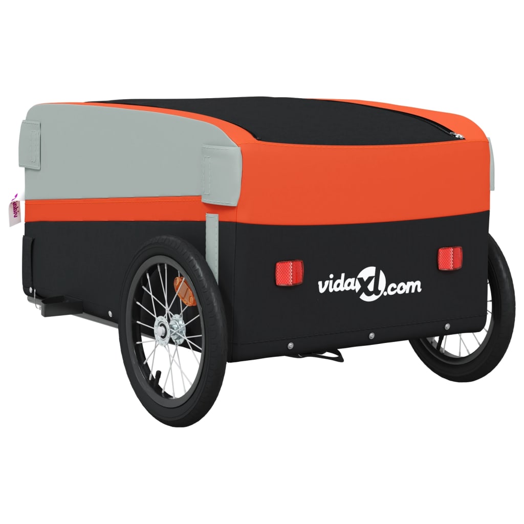 Bicycle Trailer Black and Orange 45 kg Iron