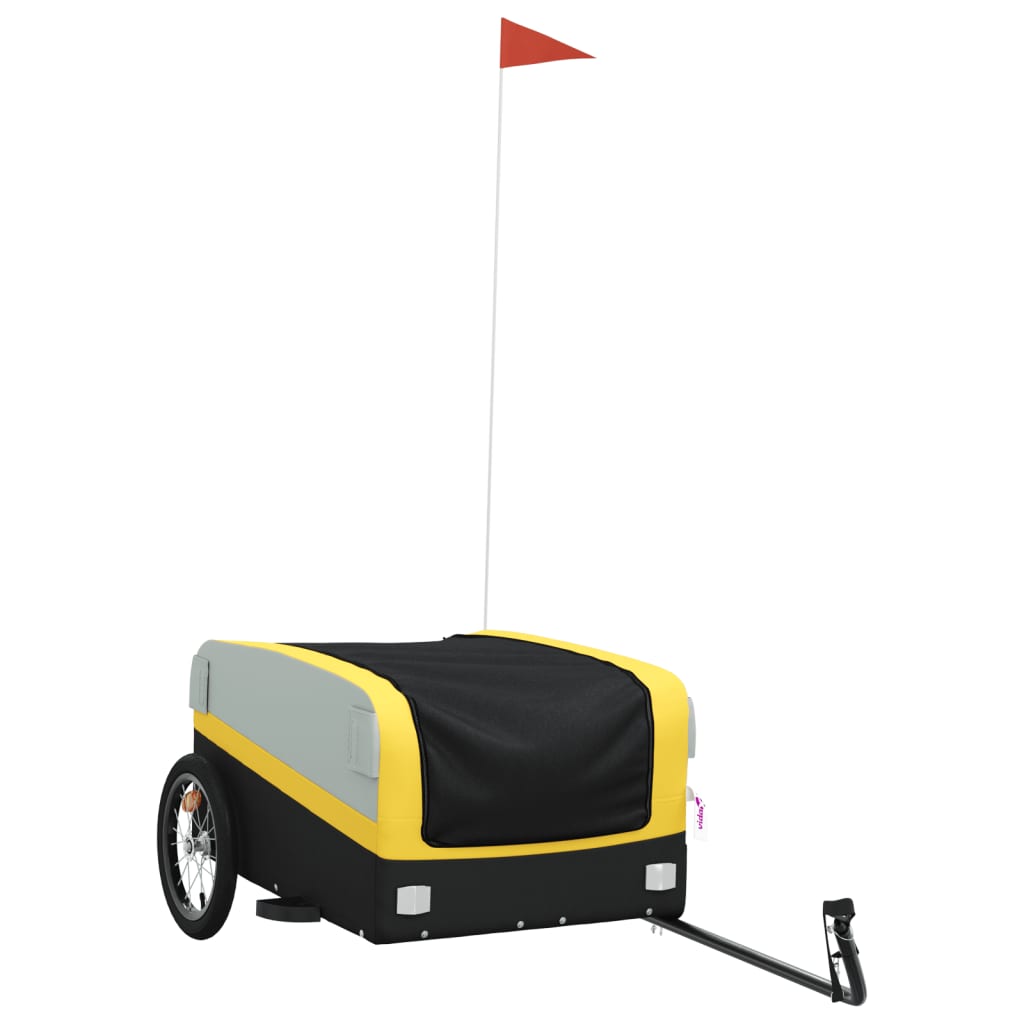 Bicycle Trailer Black and Yellow 45 kg Iron