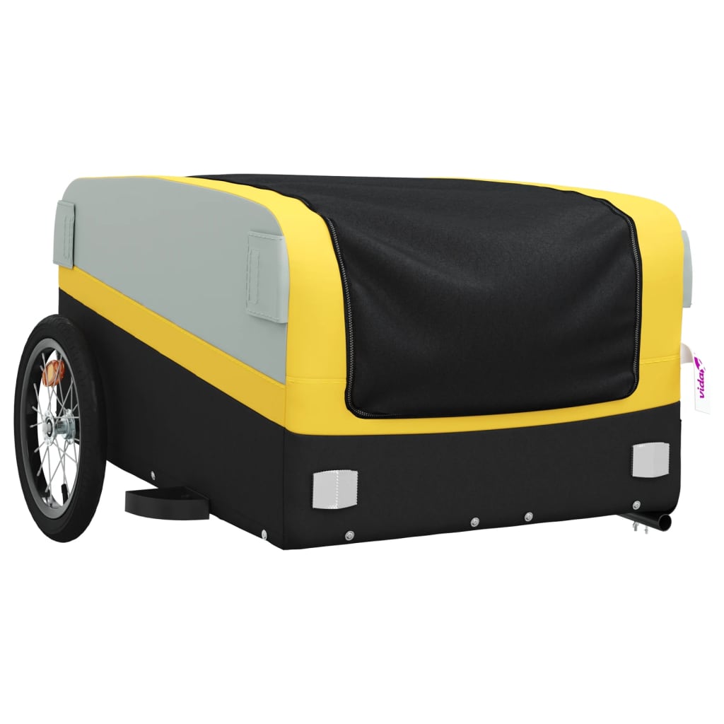 Bicycle Trailer Black and Yellow 45 kg Iron