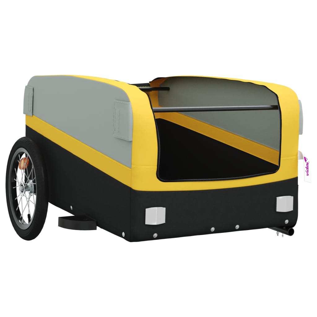 Bicycle Trailer Black and Yellow 45 kg Iron