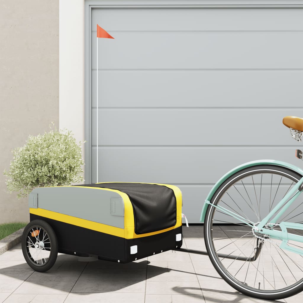 Bicycle Trailer Black and Yellow 45 kg Iron