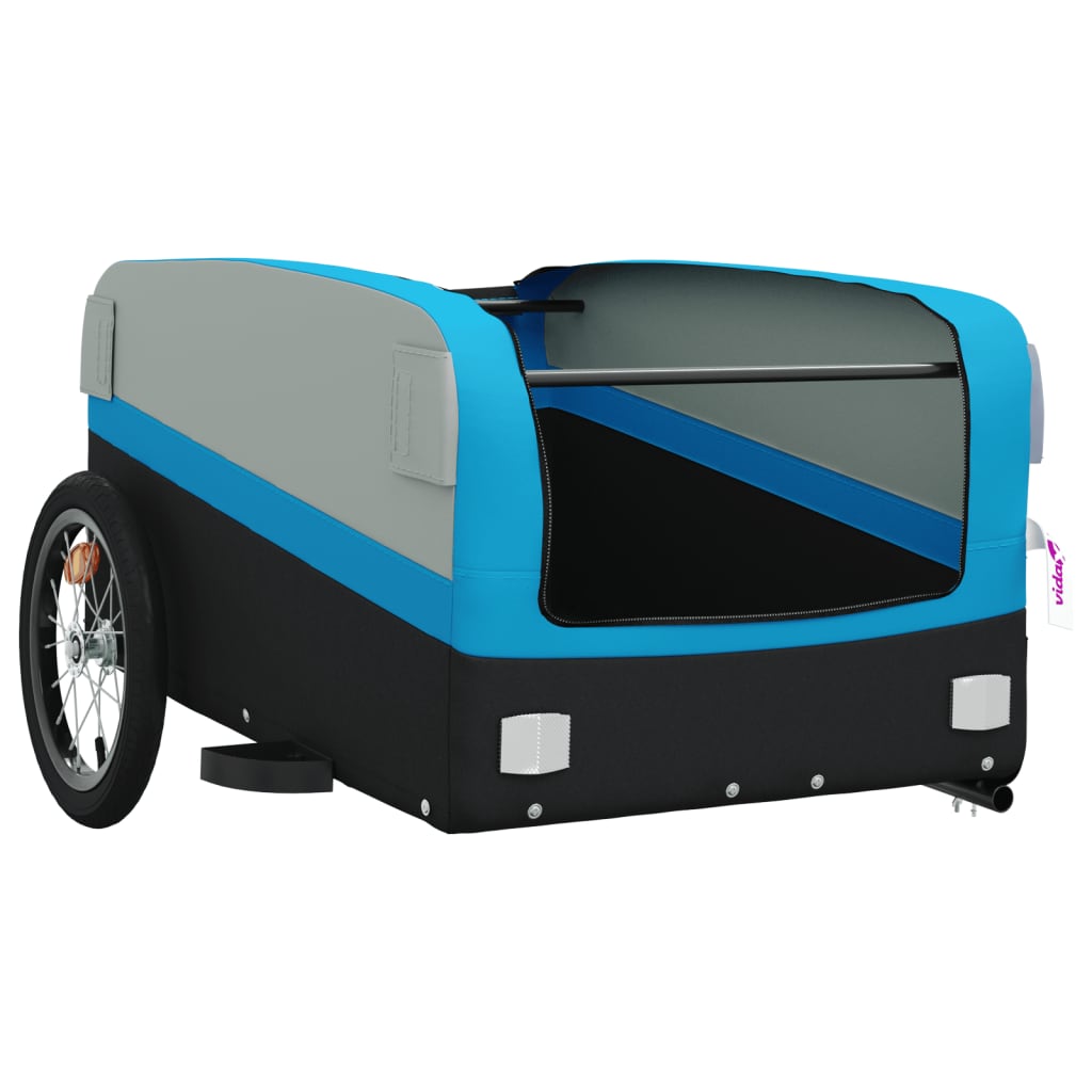 Bicycle Trailer Black and Blue 45 kg Iron