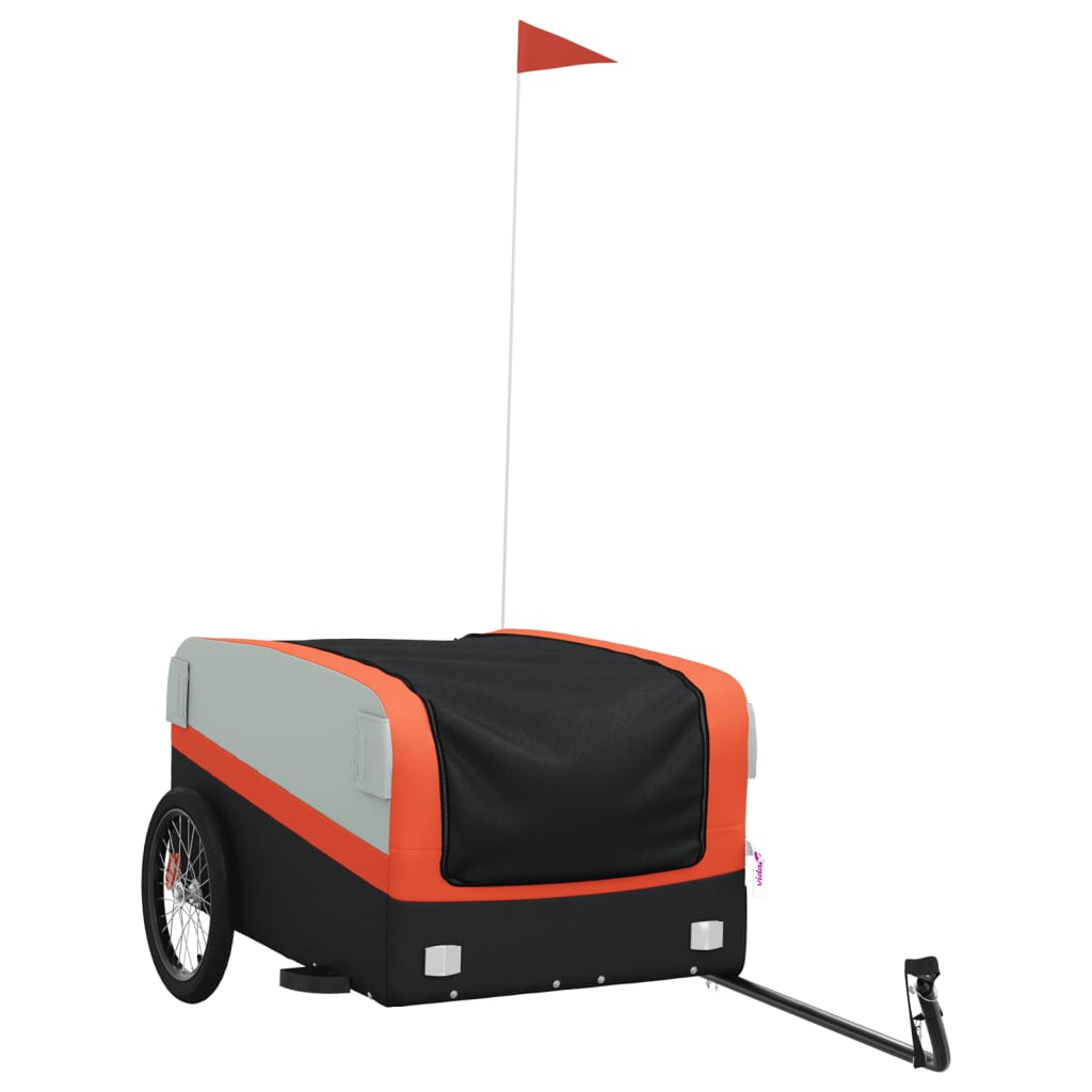 Bicycle Trailer Black and Orange 45 kg Iron