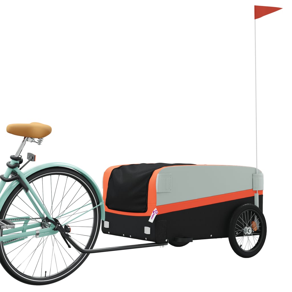 Bicycle Trailer Black and Orange 45 kg Iron