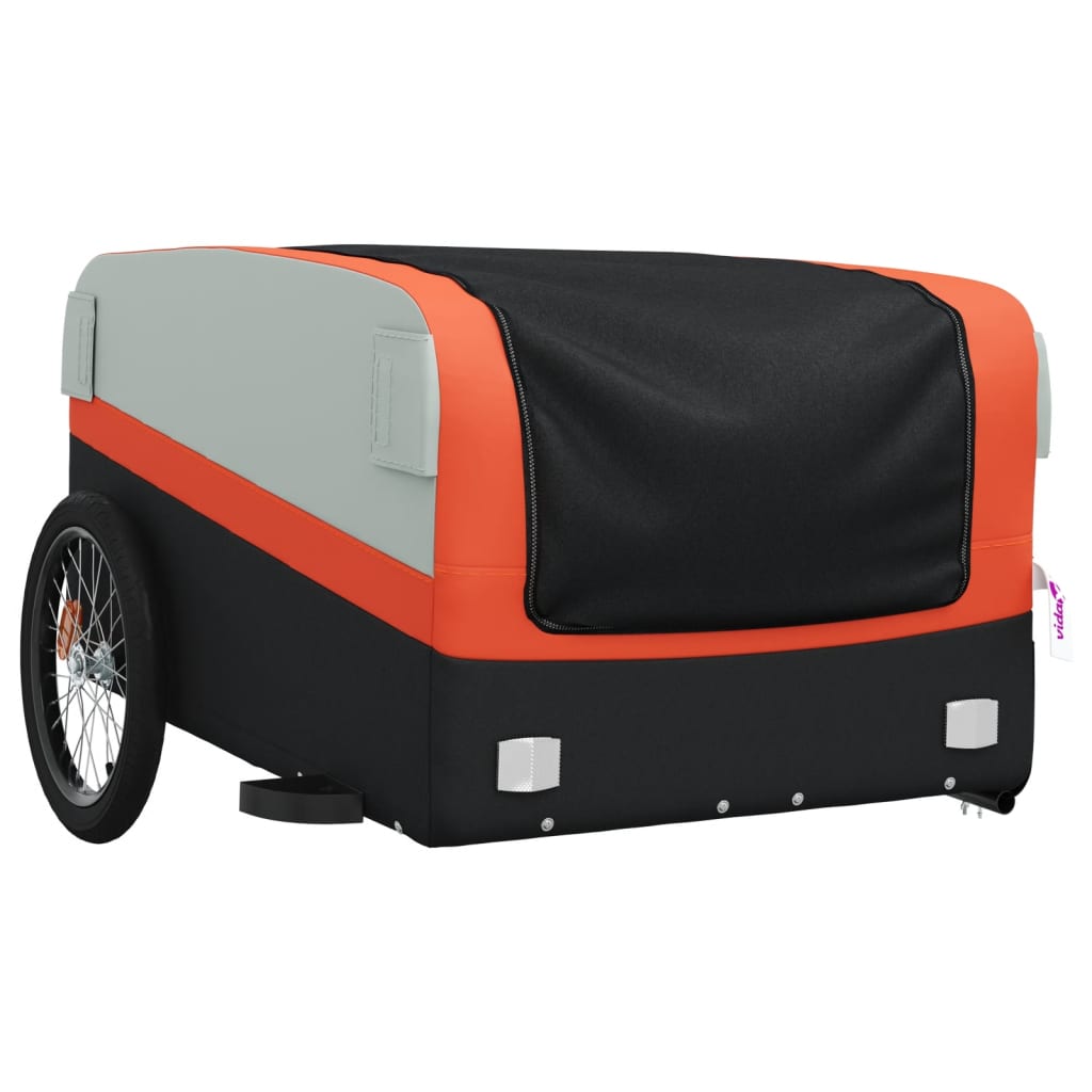 Bicycle Trailer Black and Orange 45 kg Iron