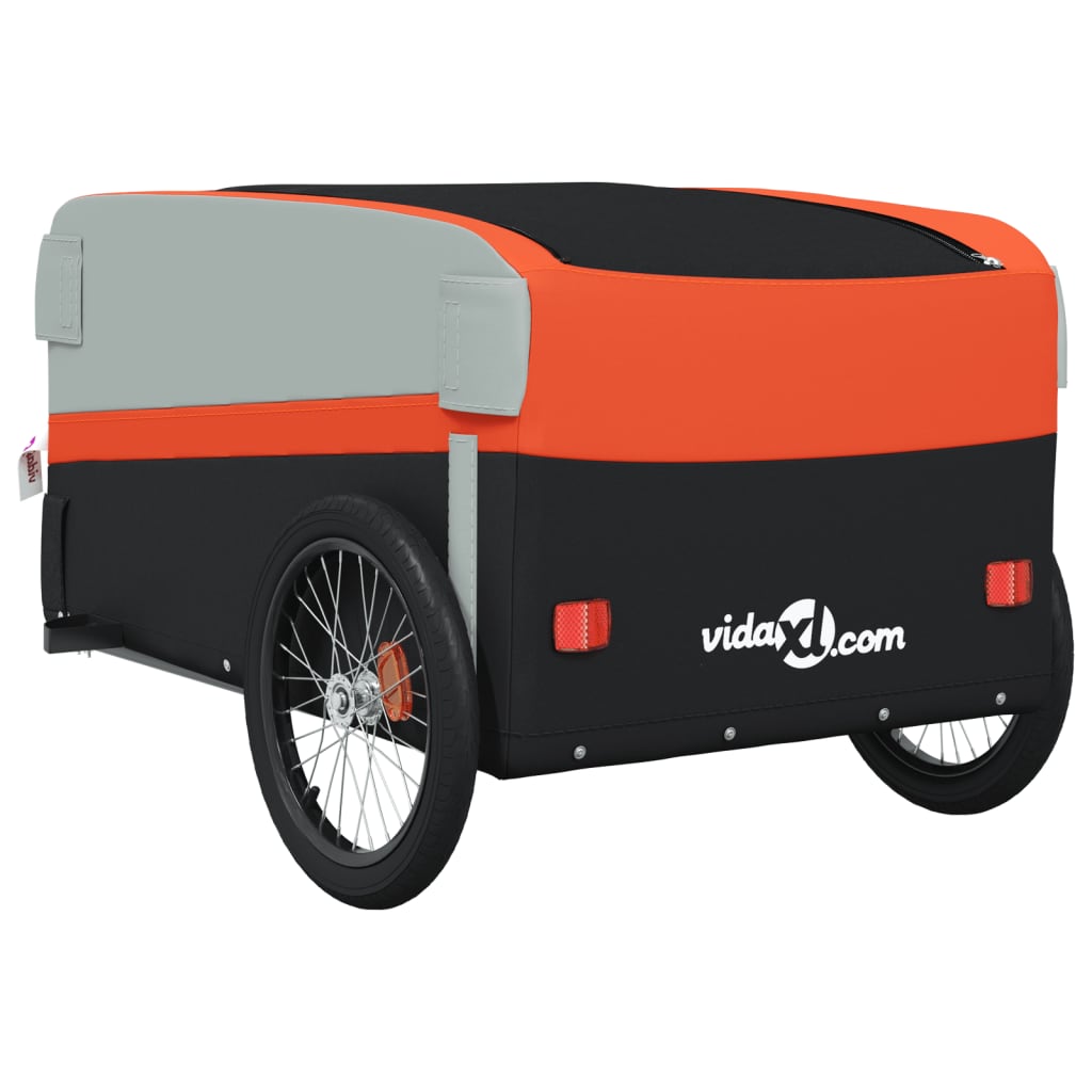 Bicycle Trailer Black and Orange 45 kg Iron