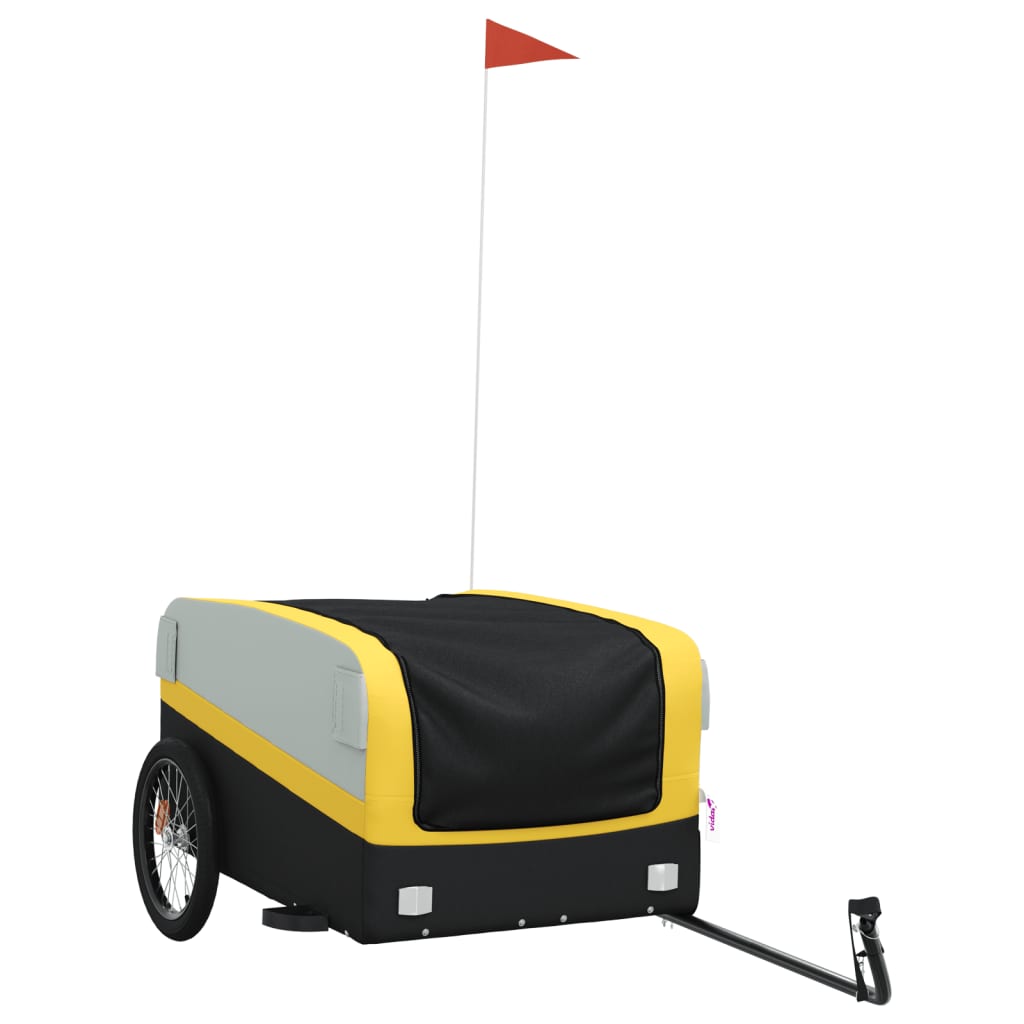 Bicycle Trailer Black and Yellow 45 kg Iron