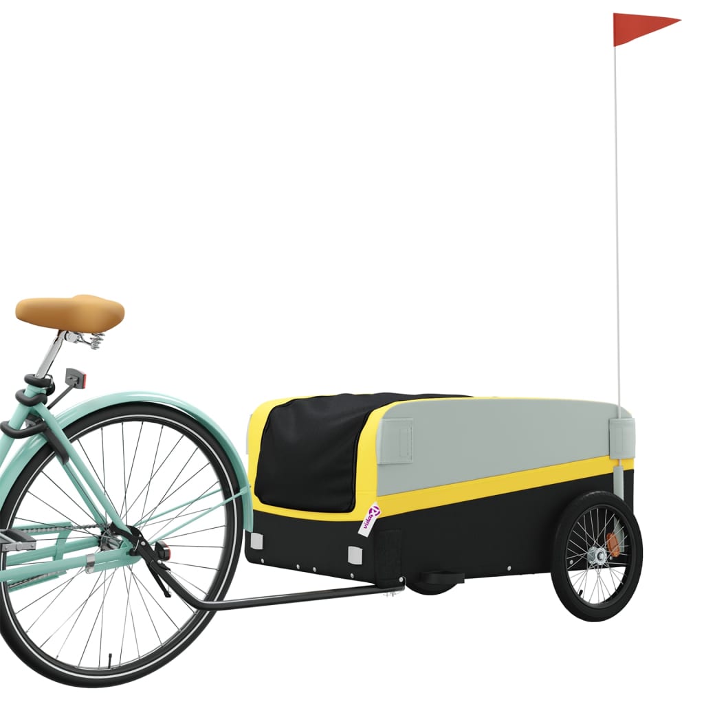 Bicycle Trailer Black and Yellow 45 kg Iron