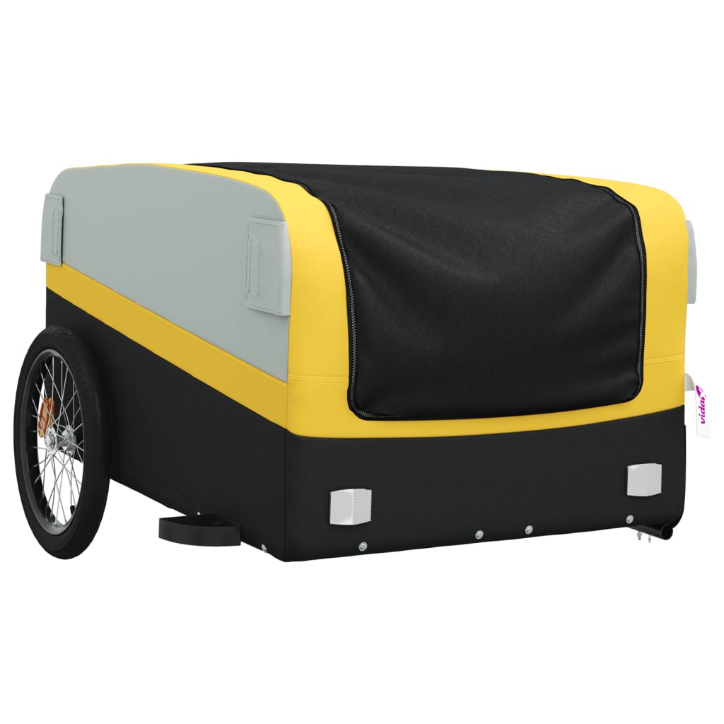 Bicycle Trailer Black and Yellow 45 kg Iron