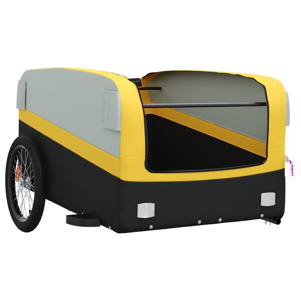 Bicycle Trailer Black and Yellow 45 kg Iron