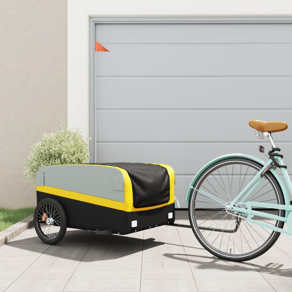 Bicycle Trailer Black and Yellow 45 kg Iron