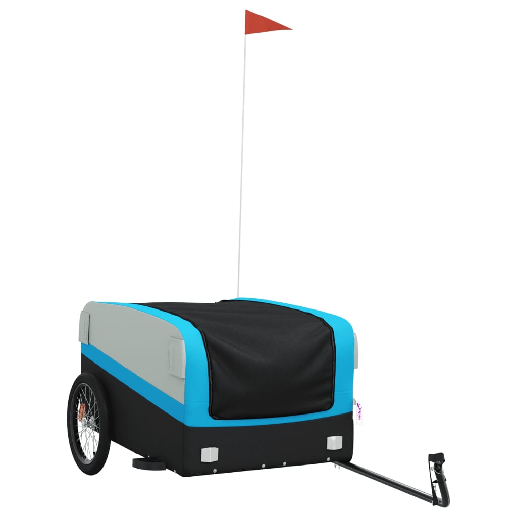 Bicycle Trailer Black and Blue 45 kg Iron