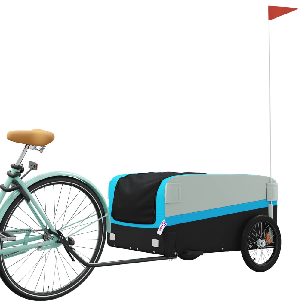 Bicycle Trailer Black and Blue 45 kg Iron