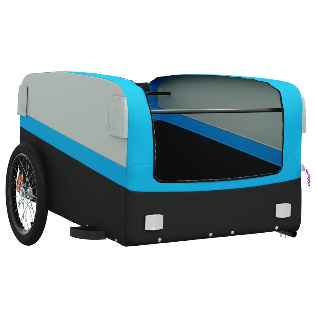 Bicycle Trailer Black and Blue 45 kg Iron