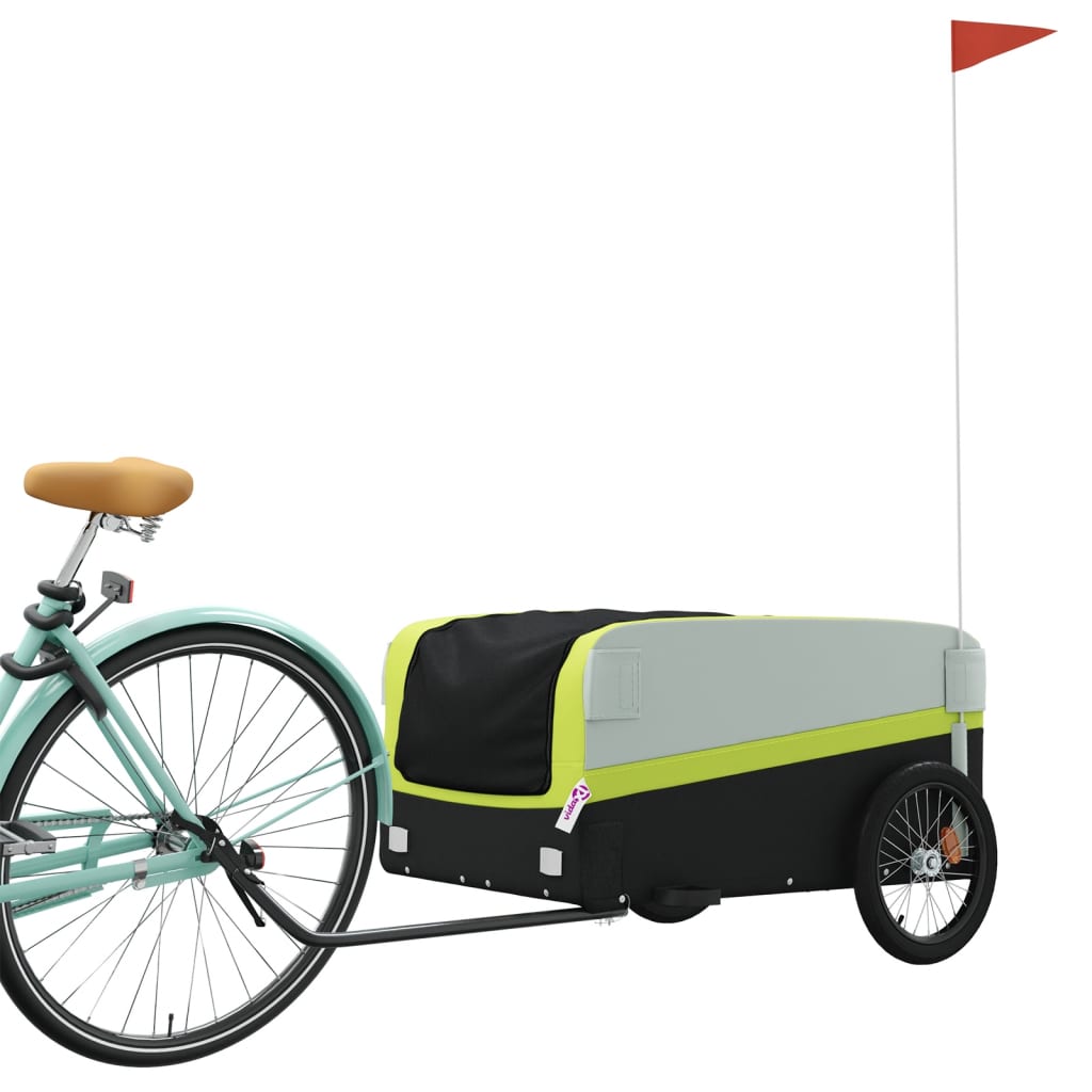 Bicycle Trailer Black and Green 45 kg Iron