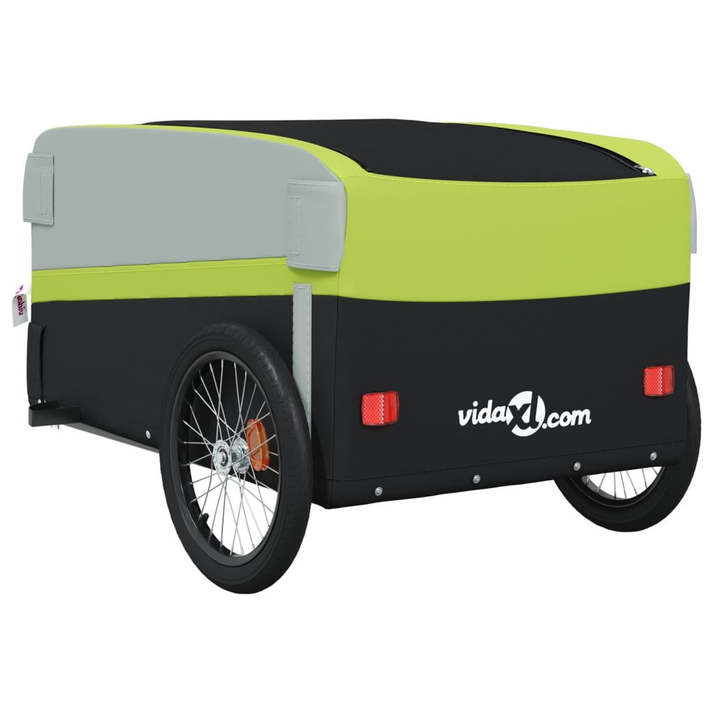 Bicycle Trailer Black and Green 45 kg Iron